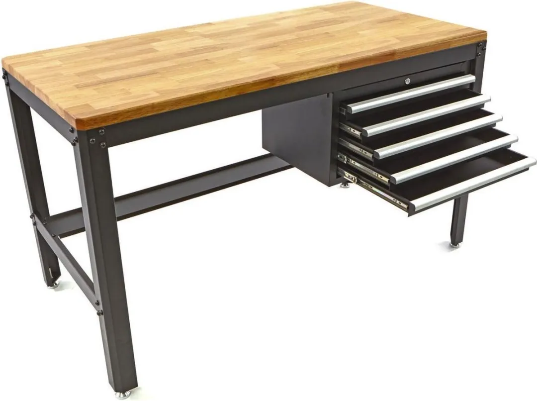 HBM Machines Werkbank 155cm - 5 Lades - Zwart