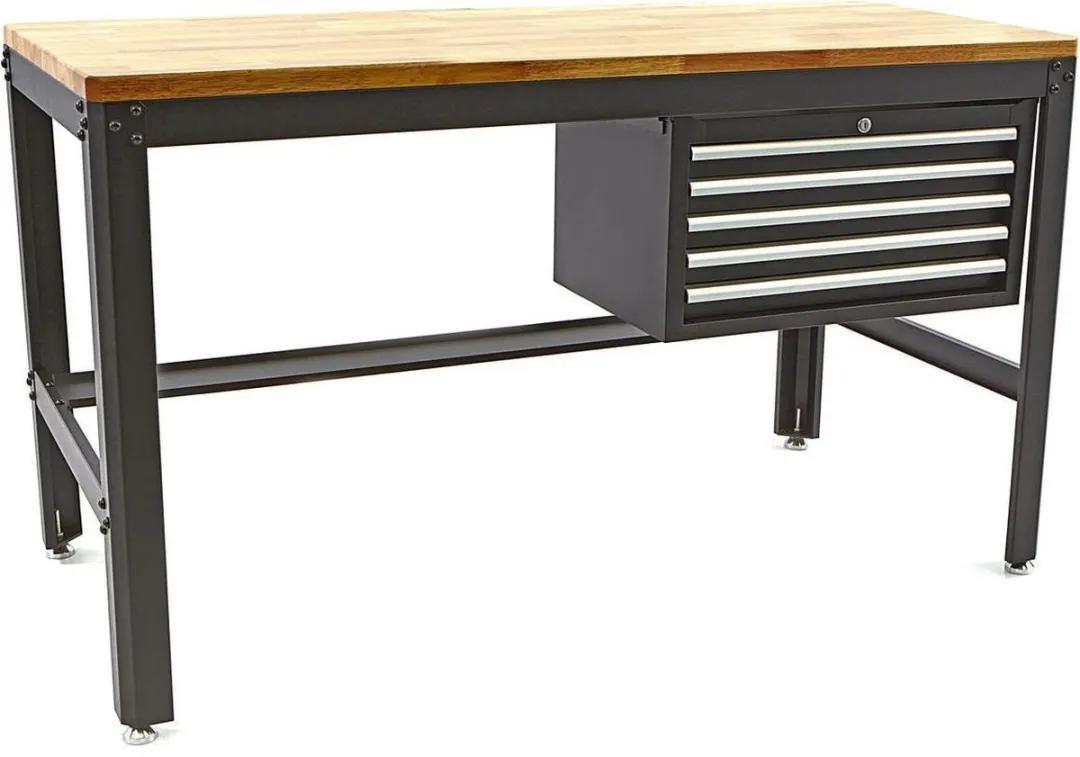 HBM Machines Werkbank 155cm - 5 Lades - Zwart - afbeelding 6 van 6