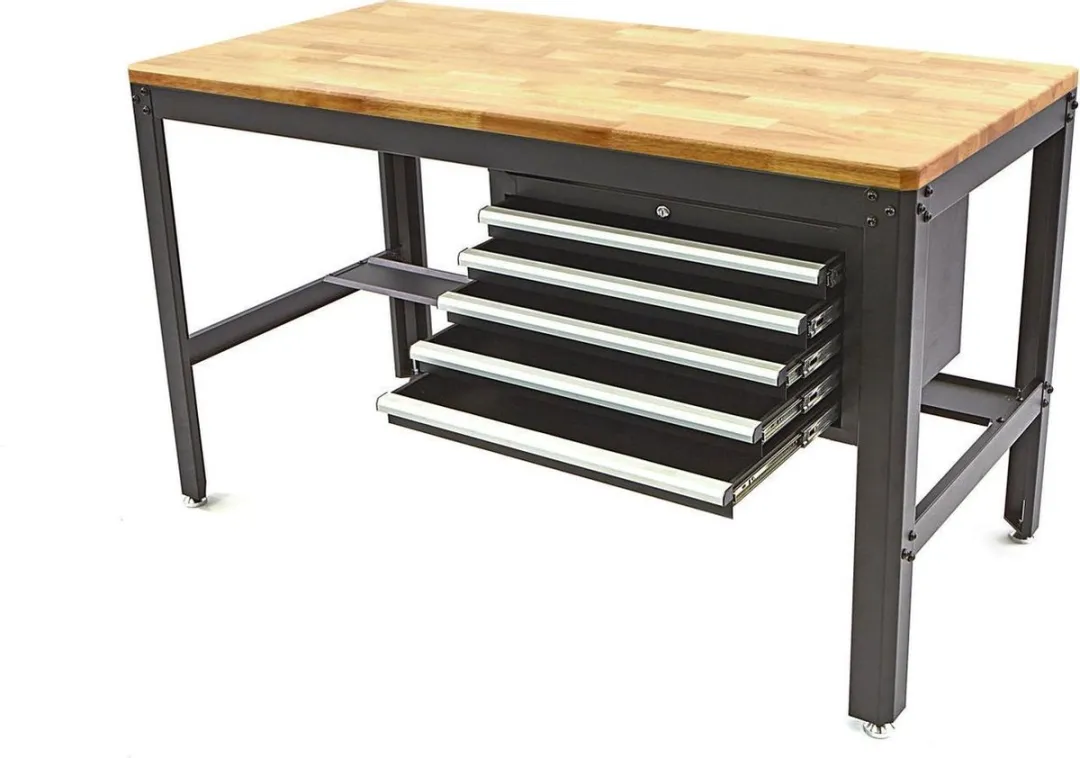 HBM Machines Werkbank 155cm - 5 Lades - Zwart