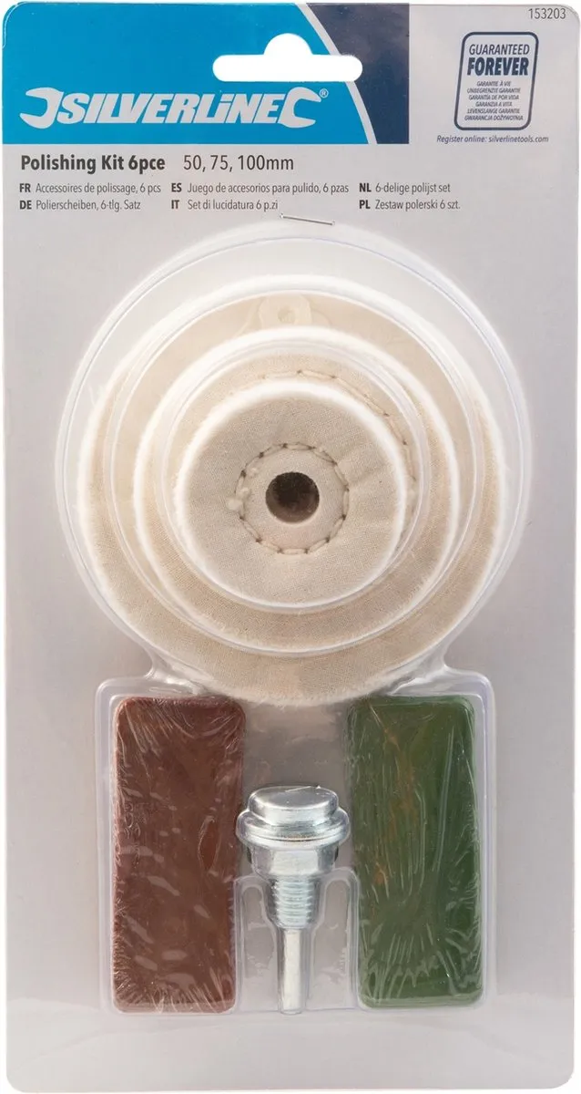Silverline Polijstset 6-delig - 50/75/100mm