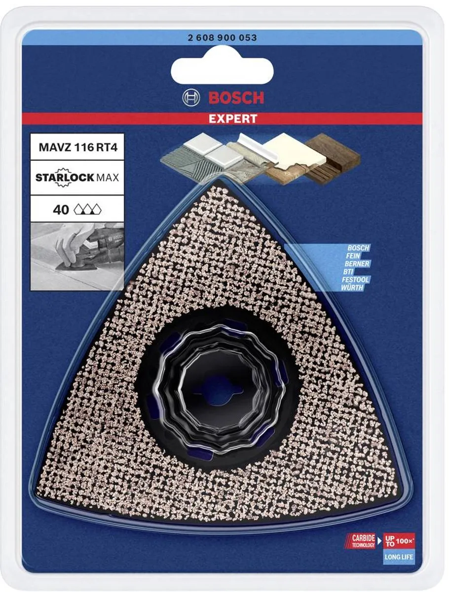 Bosch Professional MAVZ 116 RT4 Schuurplaat - Carbide-RIFF - 1 Stuks