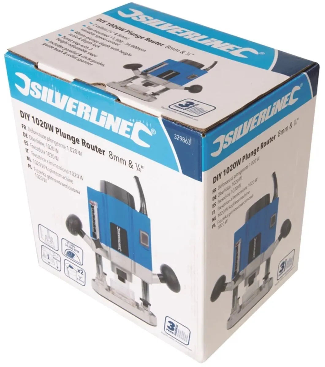 Silverline 1020W Bovenfrees 1/4" - Variabele snelheid