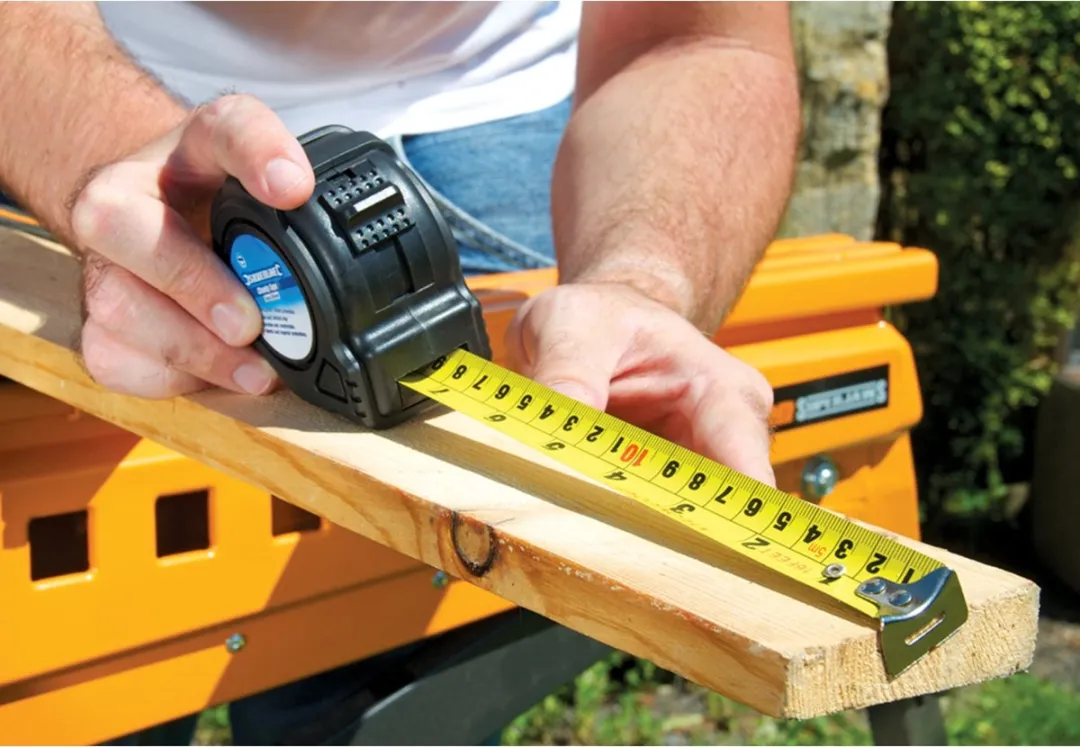Silverline Rolmaat 5m 25mm Schokbestendig - Riemclip