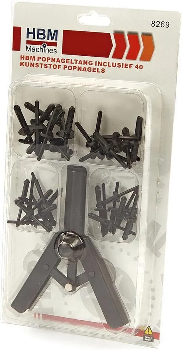 HBM Popnageltang met 40 Popnagels