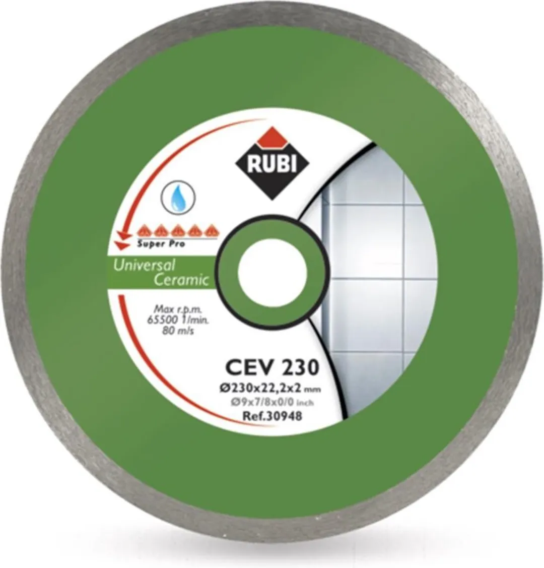Rubi 30946 CEV Diamantzaagblad 200mm x 25,4mm - Keramiek/Glas/Natuursteen