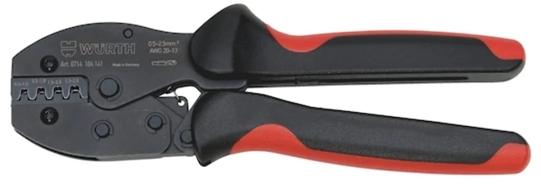 Würth 2C-Krimptang voor platte kabelverbinders - Zwart/Rood