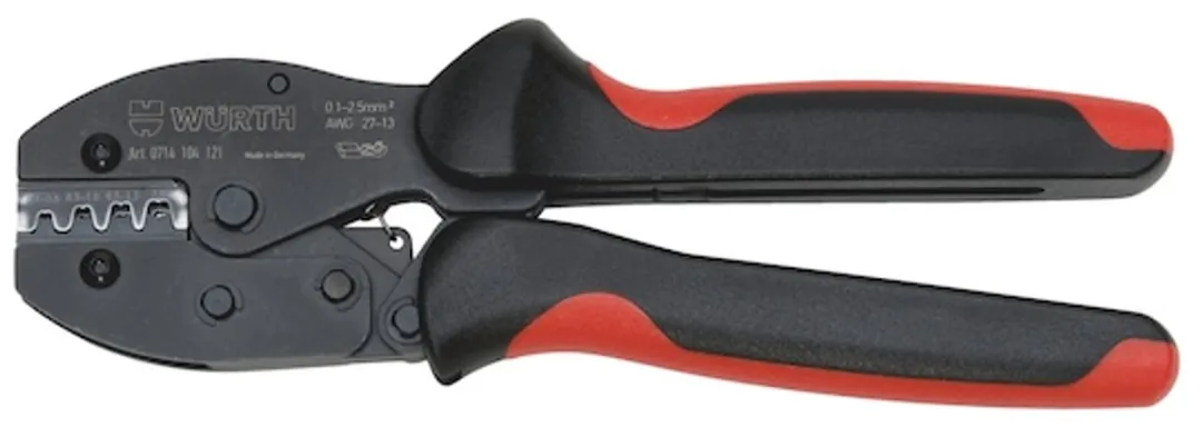 Würth 2C-Krimptang voor platte kabelverbinders - Zwart/Rood