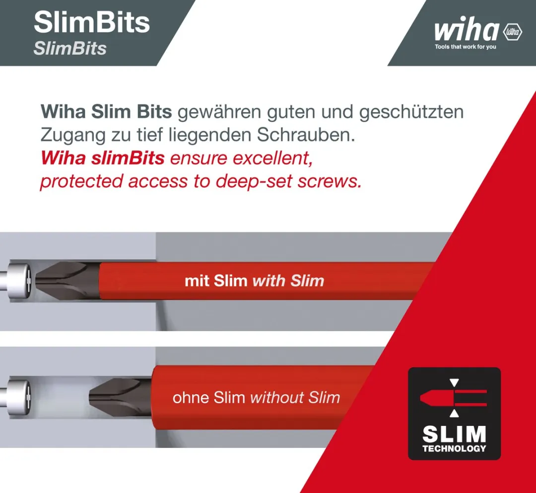 Wiha Schroevendraaier SlimBits PH 283109021 - 7 Stuks