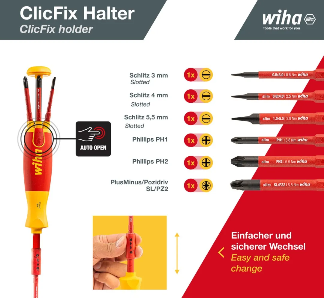 Wiha Schroevendraaier SlimBits PH 283109021 - 7 Stuks - afbeelding 6 van 6
