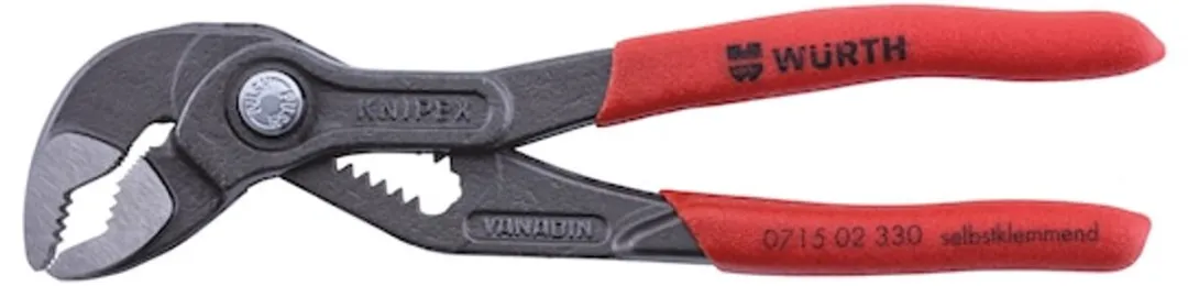 Würth Waterpomptang DIN ISO 8976 - Drukknopverstelling - Zwart/Rood