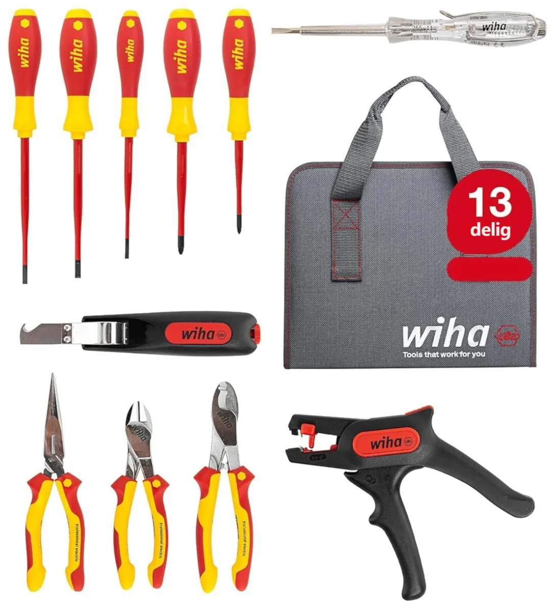 Wiha 36389 VDE Gereedschapsset 12-delig - Zwart