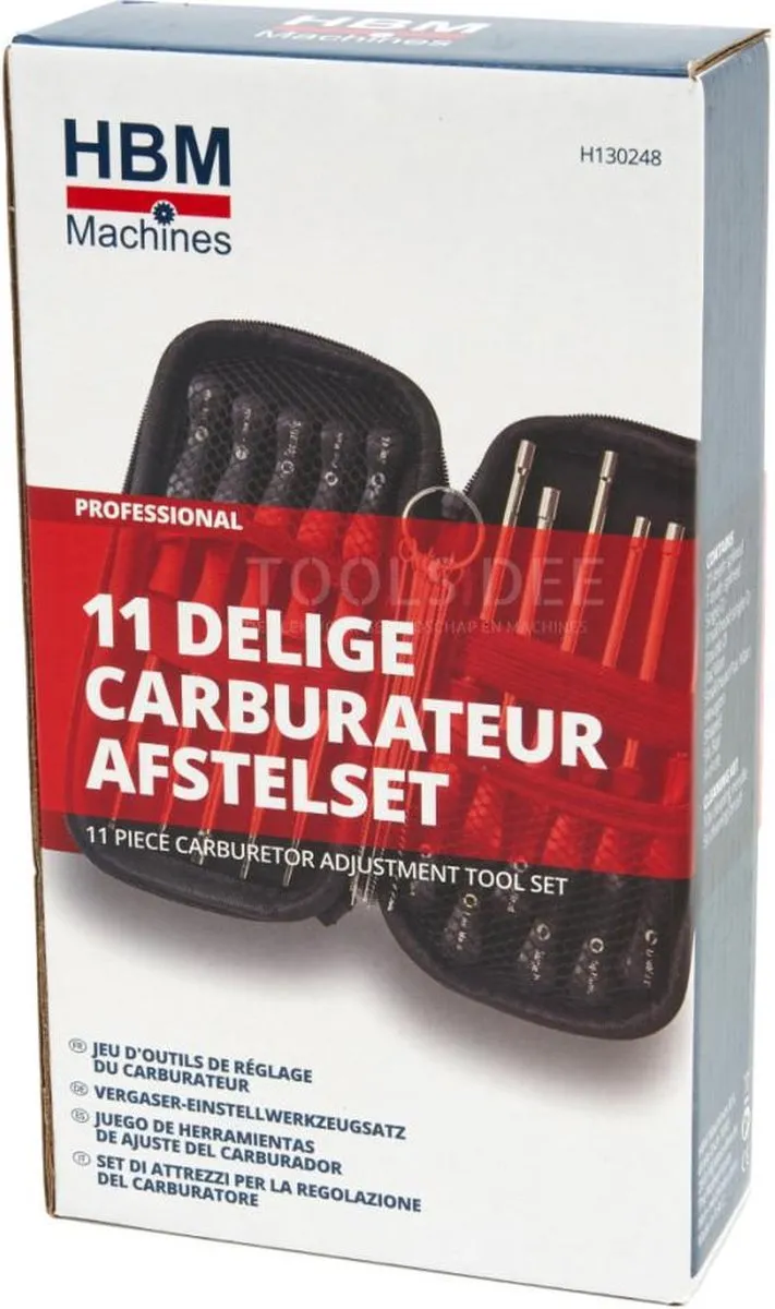 HBM 11-delige Carburateurschroevendraaierset - 15 Borstels