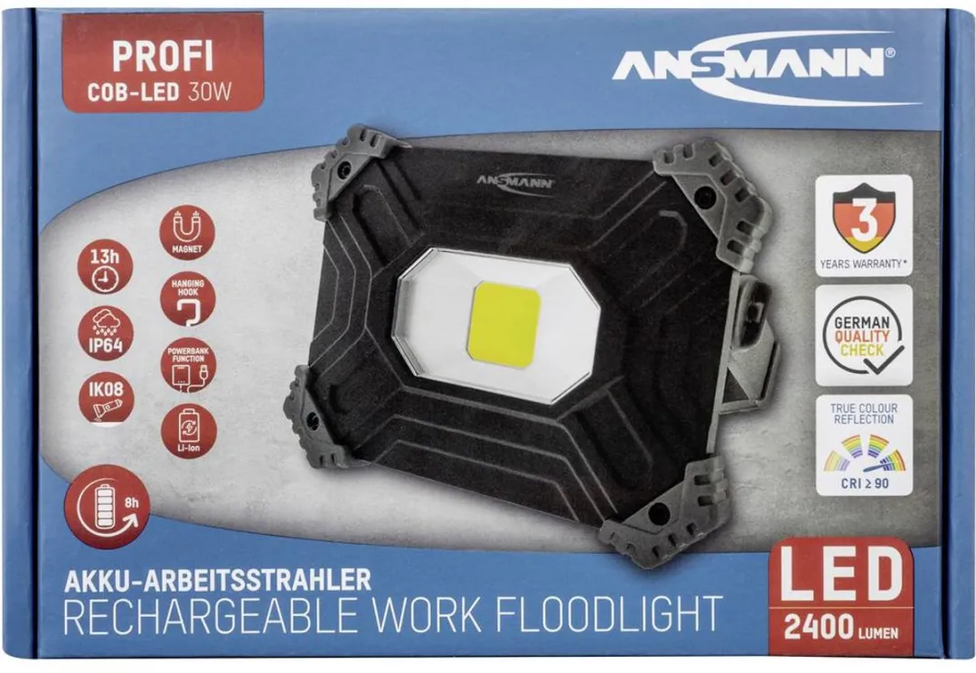 Ansmann FL2500R-USB Werklamp 30W 2400lm - Grijs/Zwart