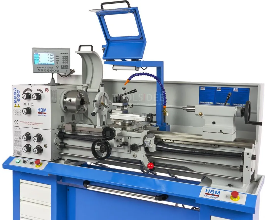 HBM Machines 360x1000 Metaaldraaibank - 3-assig LCD Digitaal Uitleessysteem
