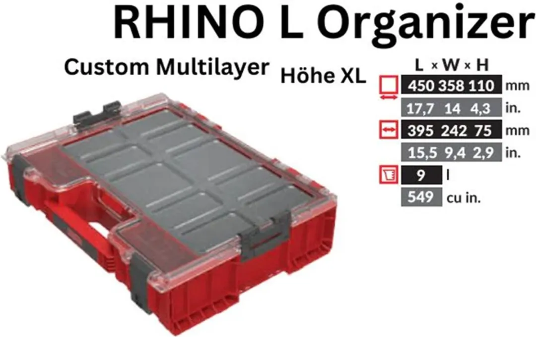 Toolbrothers RHINO L Organizer ULTRA Hoogte XL - 9L - IP54 - afbeelding 2 van 6