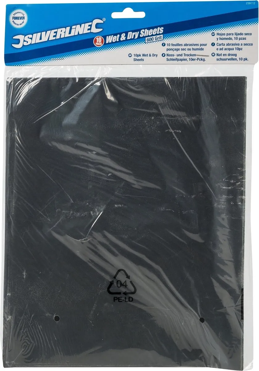 Silverline 239112 Schuurvel Nat/Droog K600 - 10 Stuks