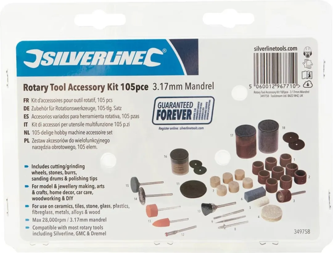 Silverline Oscillerend Multitool Accessoire Set 105-delig - 3,17mm