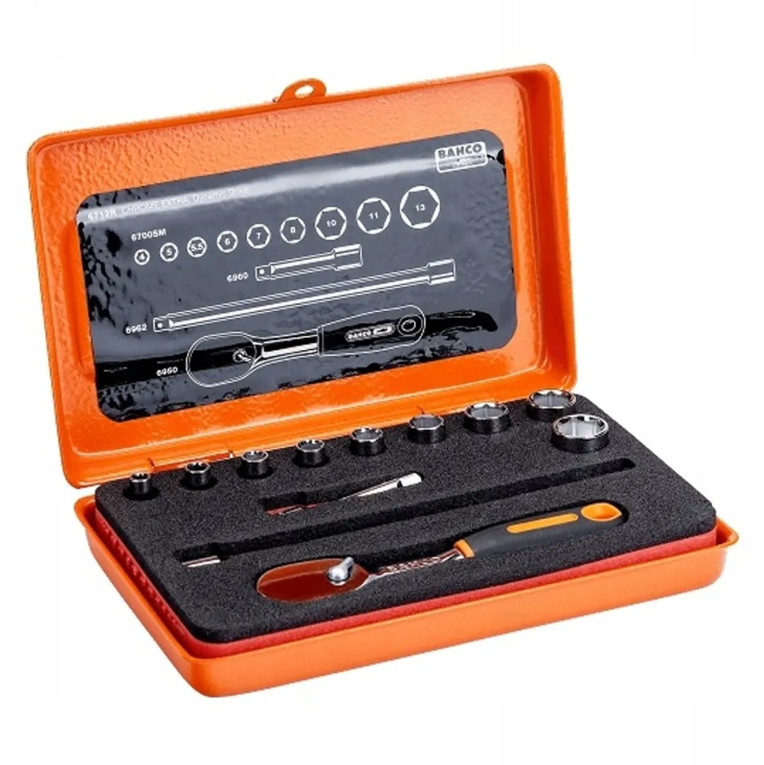 Bahco 1/4" Dopsleutelset 12-delig 6712R