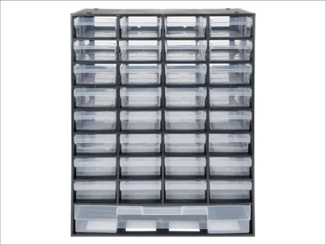 PARKSIDE Werkplaatsorganizer 33L - 32 Lades Transparant/Grijs