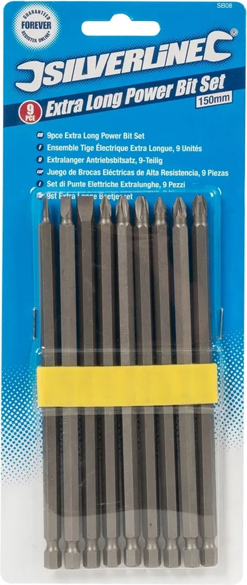 Silverline Extra Lange Schroevendraaier Bit Set 150mm