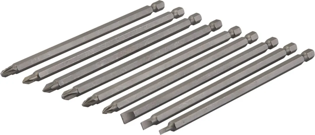 Silverline Extra Lange Schroevendraaier Bit Set 150mm - 9-delig