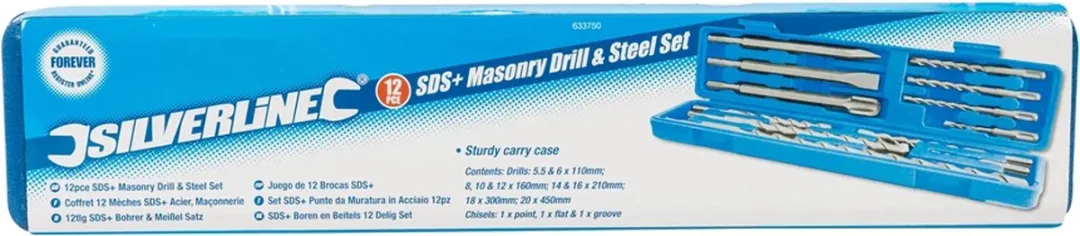 Silverline SDS-Plus Betonboor- en beitelset 12-delig