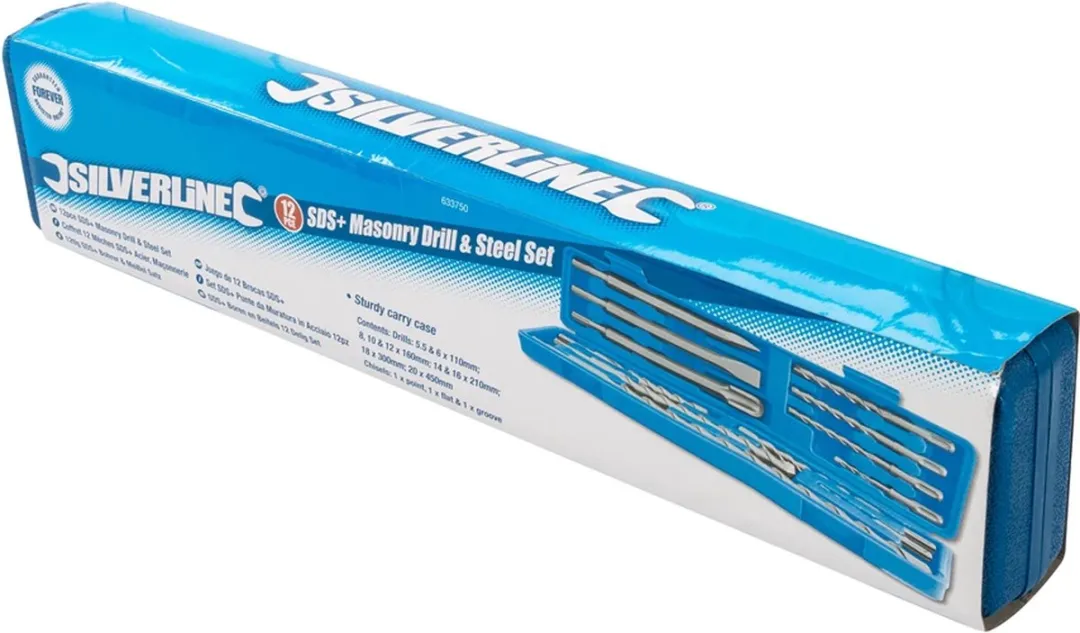 Silverline SDS-Plus Betonboor- en beitelset 12-delig