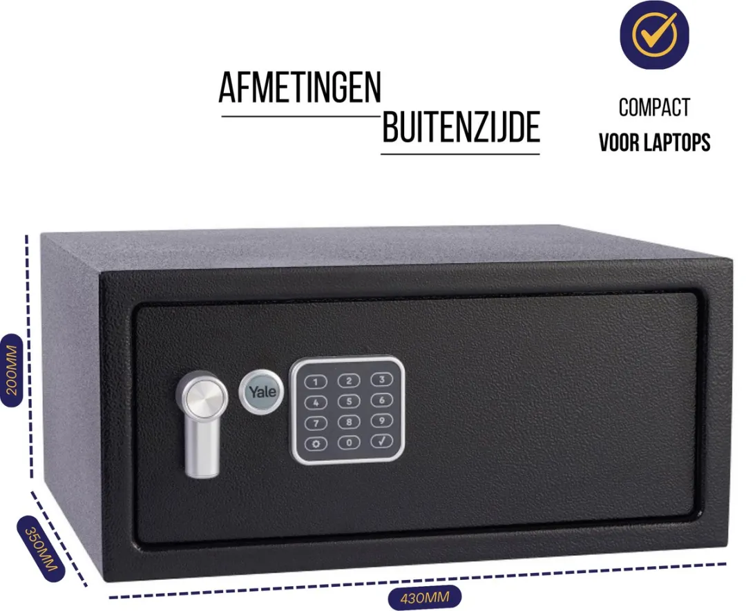 Yale Value Safe Laptop DB2 Elektronische Kluis - Blauw
