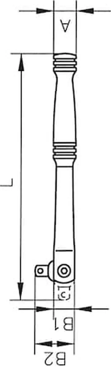Würth 1/4" Handgreep met Kniegewricht - 3mm