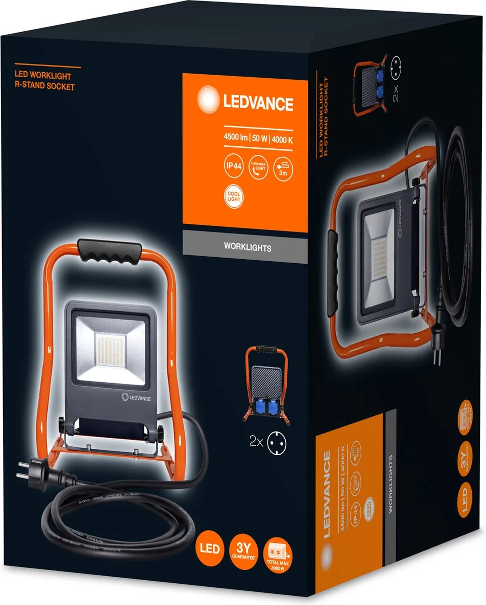LEDVANCE WORKLIGHTS R-STAND SOCKET Gen 2 Bouwlamp 50W - Koelwit 4000K - Donkergrijs - afbeelding 2 van 6
