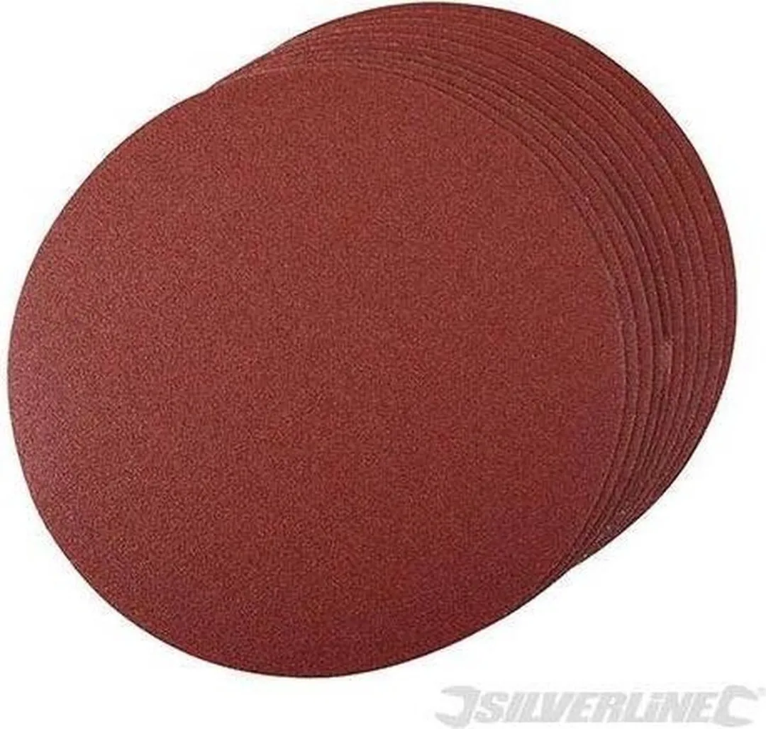Silverline Klittenband Schuurschijven 250mm - Korrel 80 - 10 Stuks