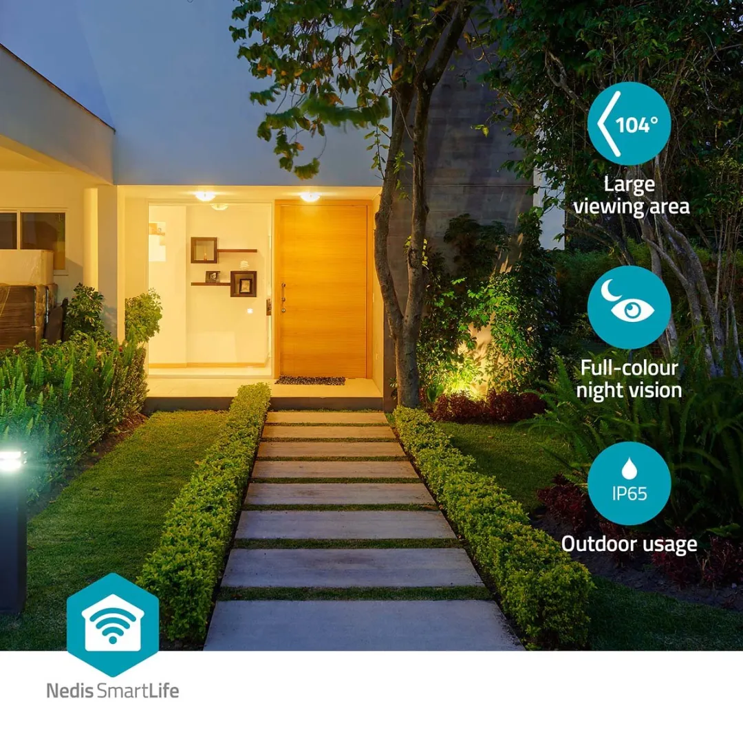 Nedis SmartLife WIFICO22CWT Buitencamera 3MP - Pan & Tilt - Wit