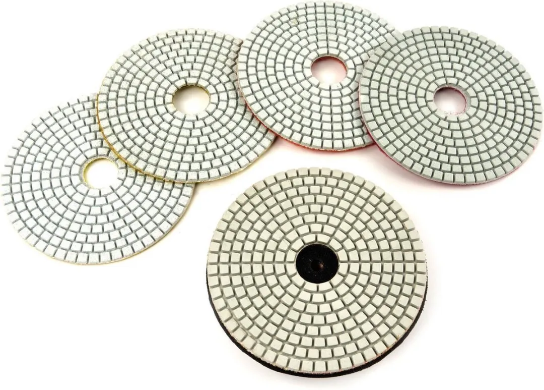 HBM Machines 125mm 6-delige Diamant Polijstschijven M14 - Beton/Marmer/Graniet