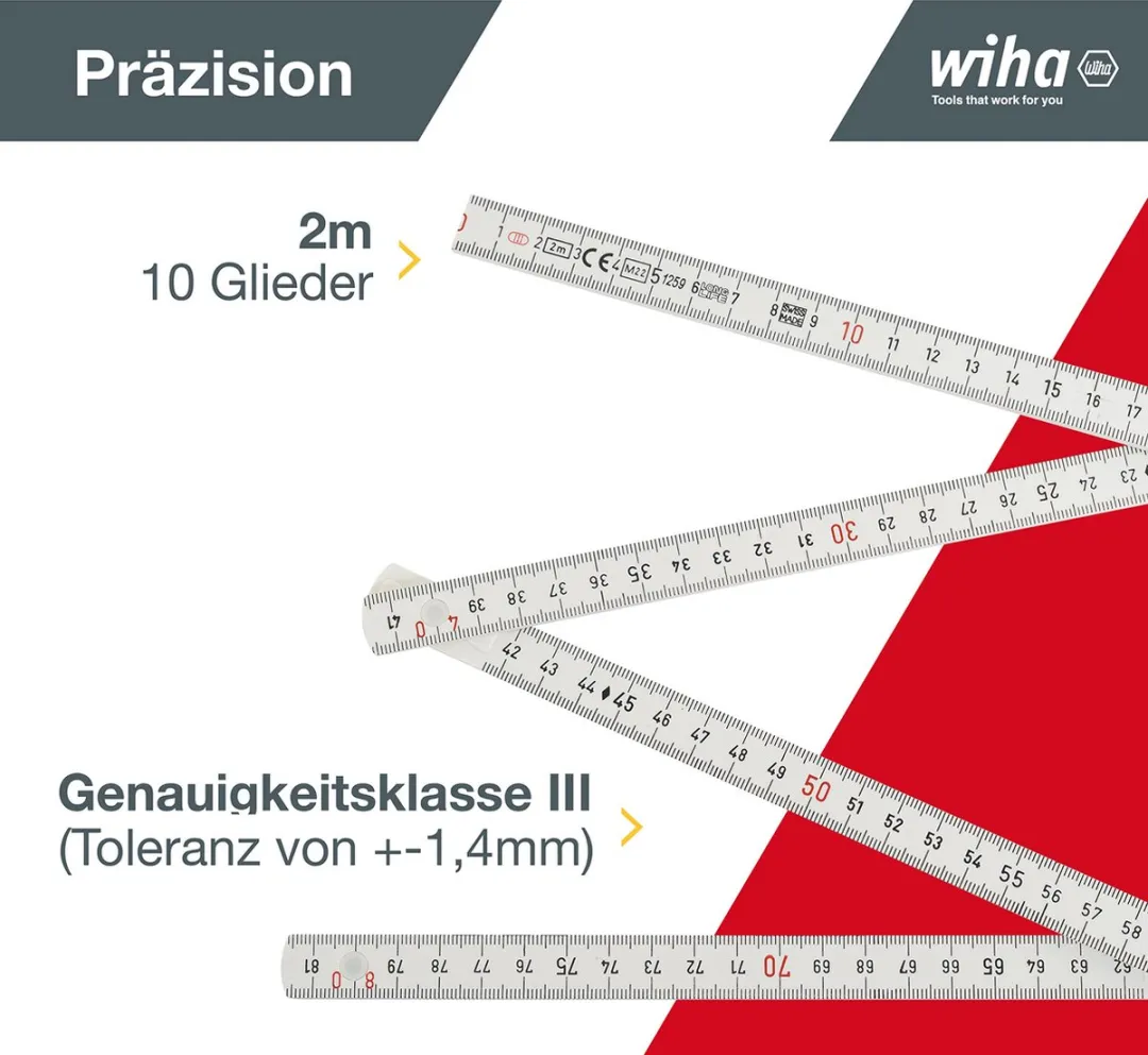 Wiha Duimstok Longlife 27057 2m - 10 Delen