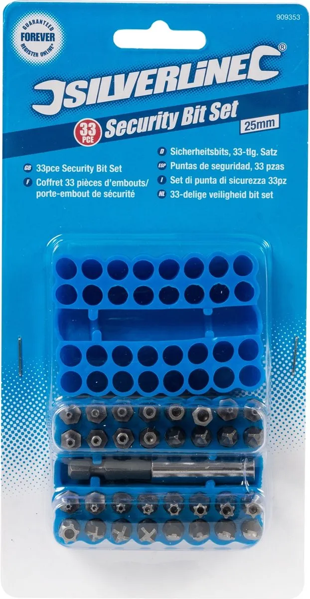 Silverline Bitset 25mm 33-delig - Magnetisch - Chroom-vanadium