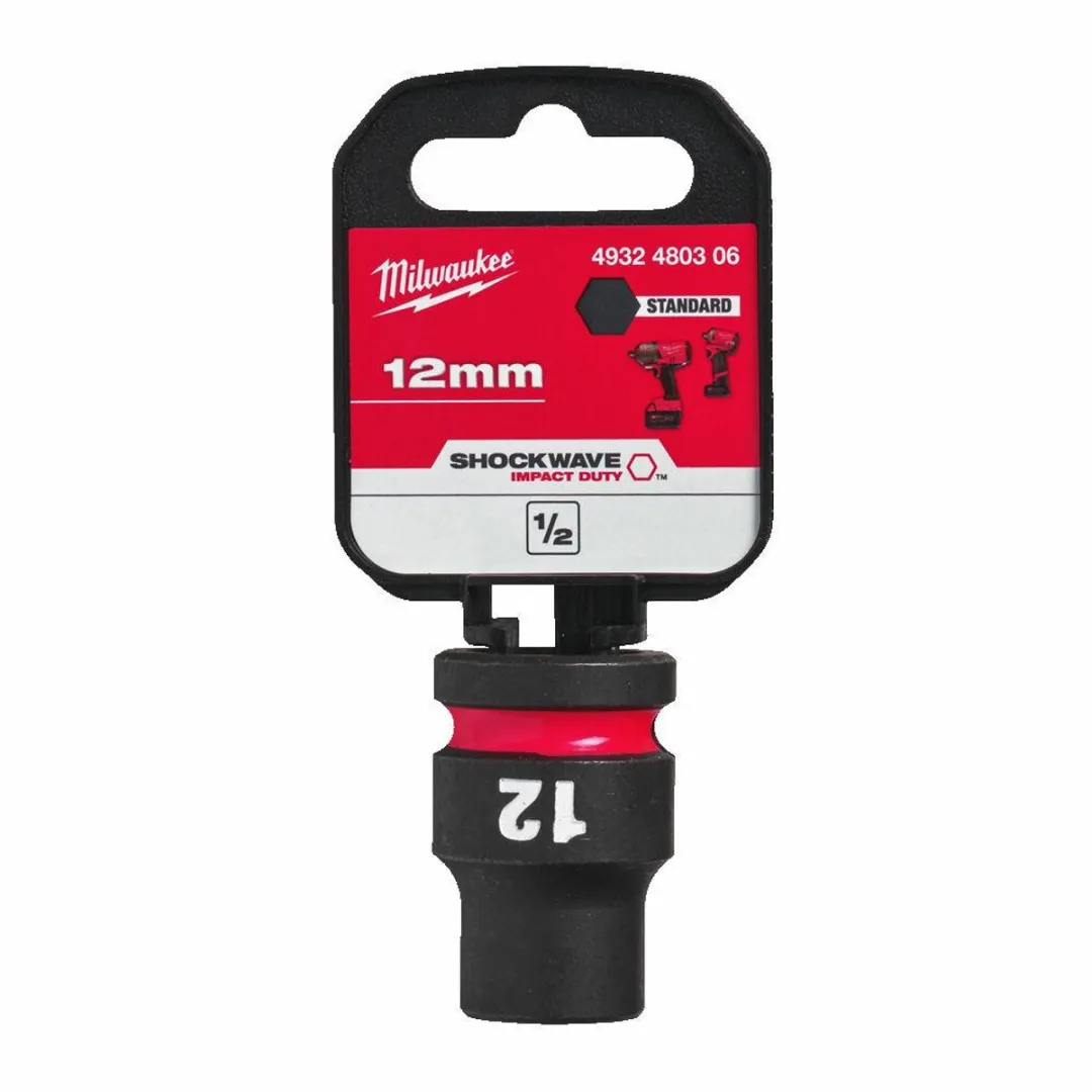 Milwaukee ShockWave Krachtdop 1/2" 12mm - Zwart