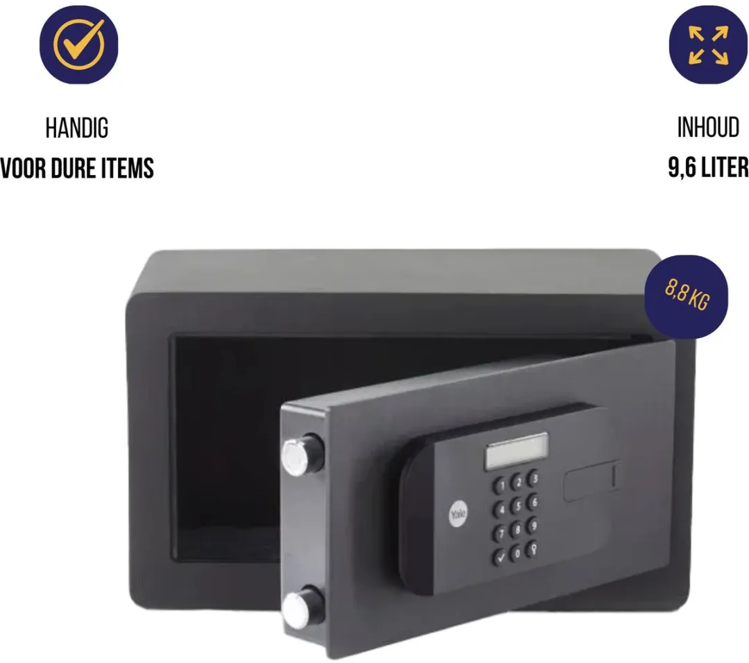 Yale Elektronische Kluis Compact YSEB/200/EB1 - 9.6L - Zwart