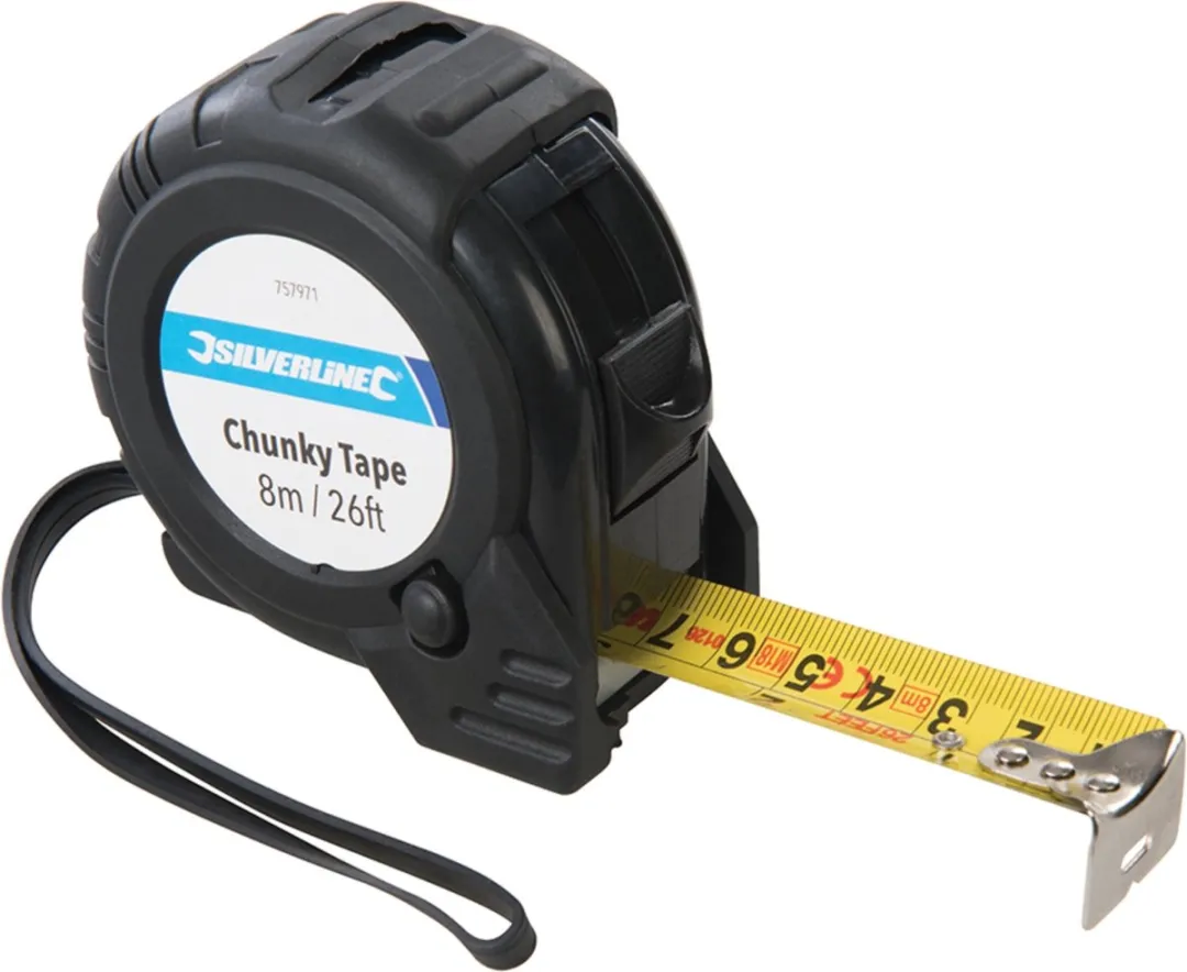 Silverline Rolmaat 8m x 25mm