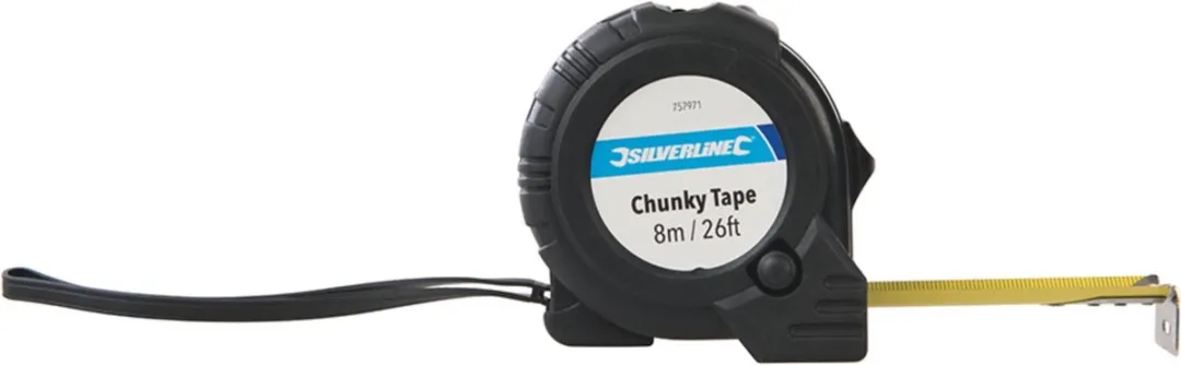 Silverline Rolmaat 8m x 25mm