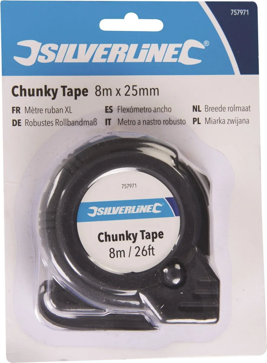 Silverline Rolmaat 8m x 25mm