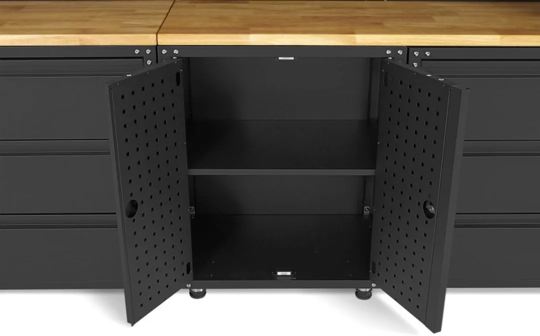 HBM Modulair Premium Werkplaatssysteem, 16-delig, mat zwart