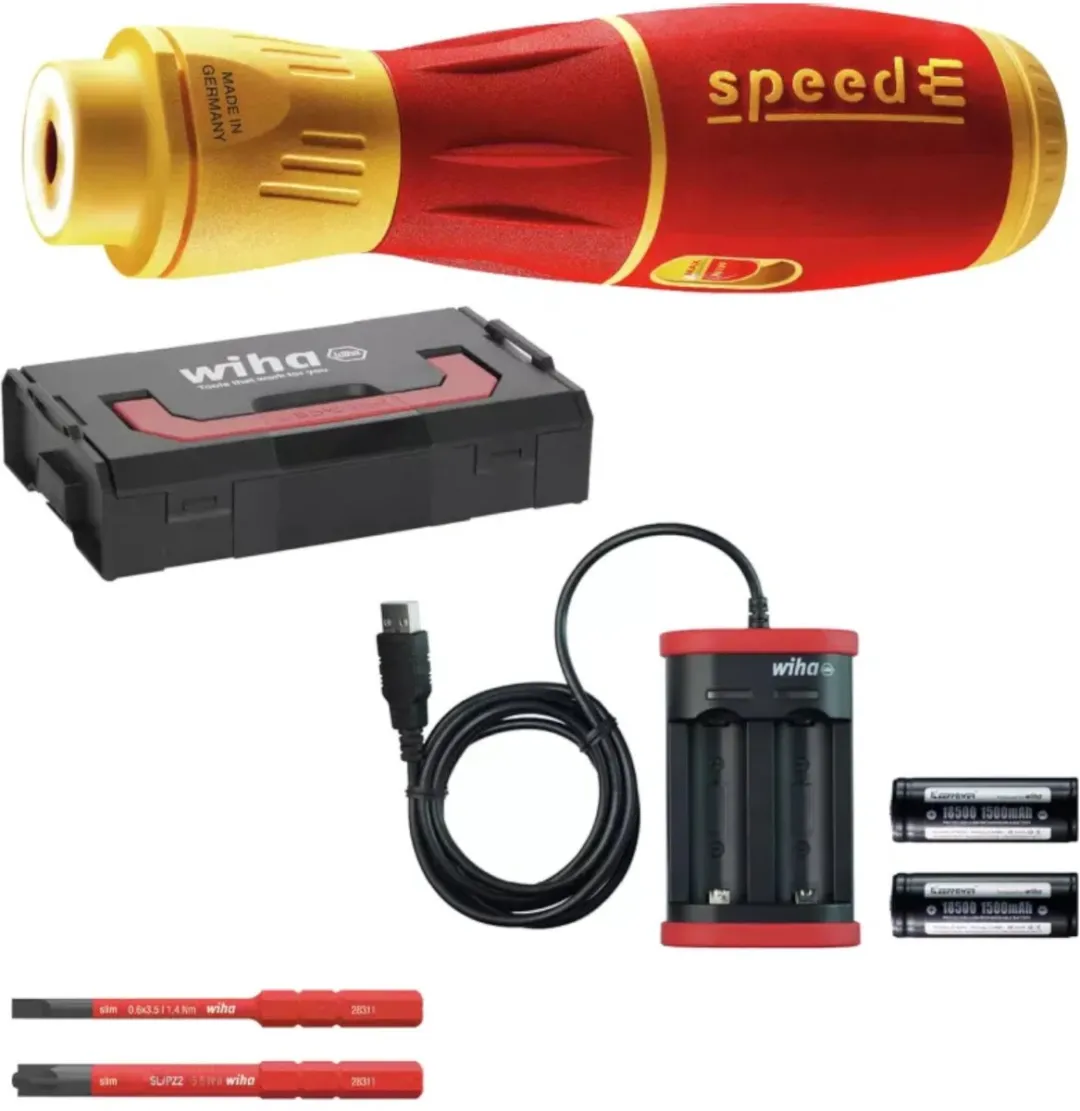 Wiha E-Schroevendraaierset speedE II 591T101 - 7-delig - Rood/Geel