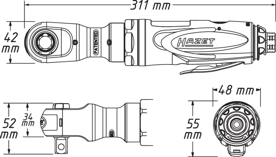 Hazet - Mini ratel 1/2" - 108 Nm