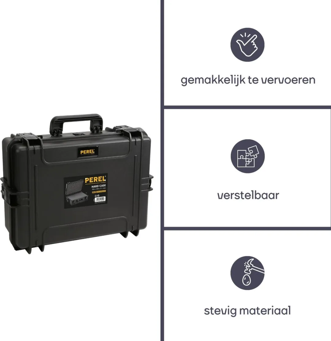 Perel Multifunctionele Koffer 1003 - IP67 Waterdicht - 555x428x211mm - Zwart