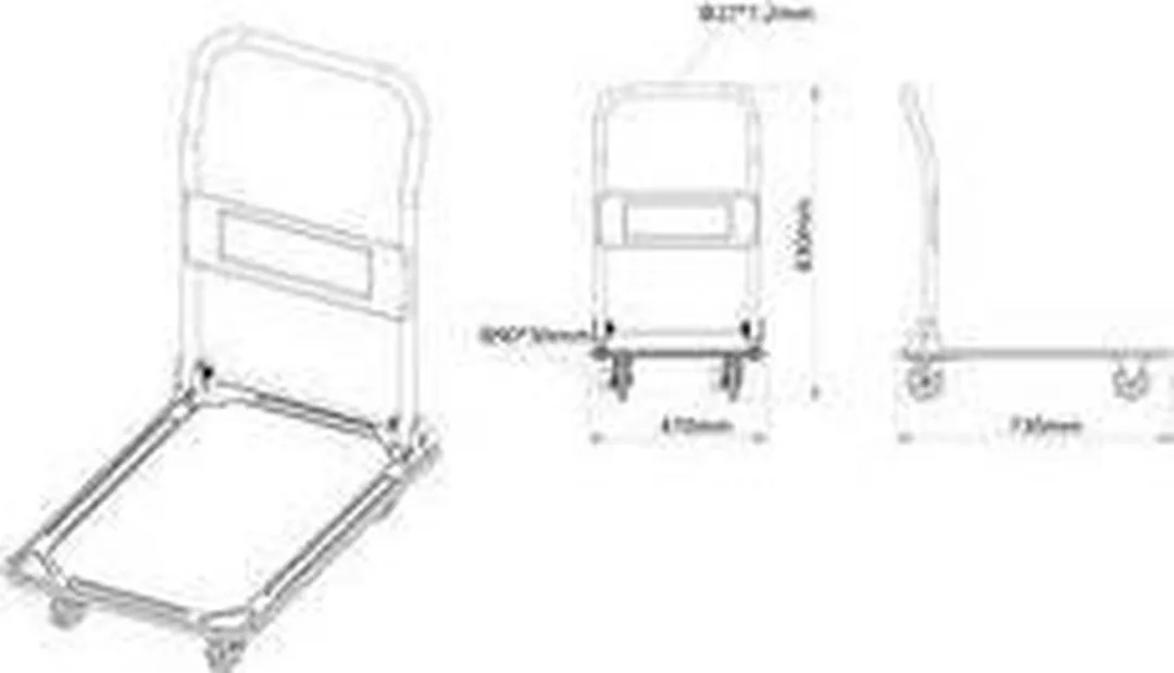 TOOLCRAFT Handwagen inklapbaar 150kg - Zwart