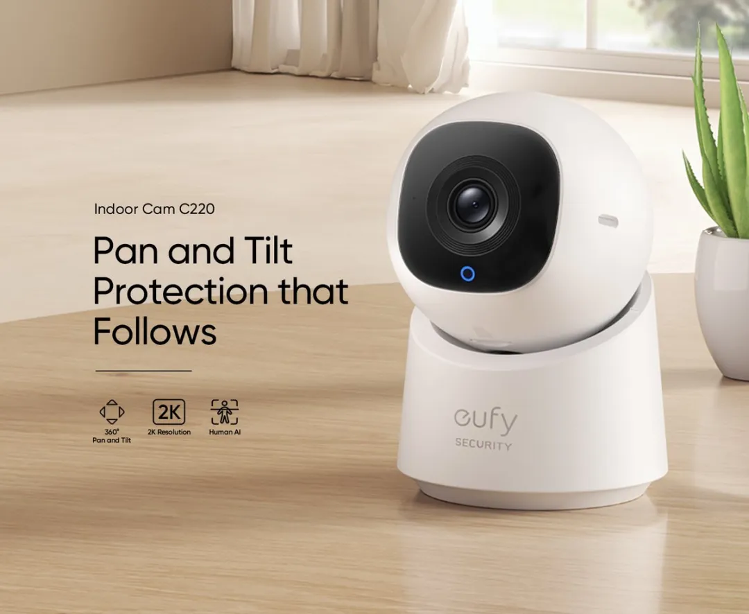 Eufy Security Indoor Cam C220 - 2K PTZ Beveiligingscamera