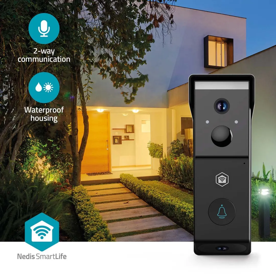 Nedis SmartLife Video Deurbel WIFICDP31BK - 1080p Full HD - Zwart