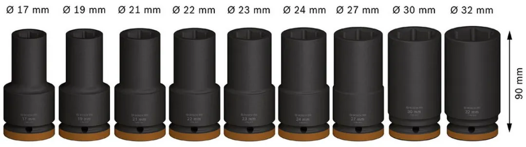 Bosch Professional PRO Impact Krachtdoppenset 9-delig 2608003042 - Zwart