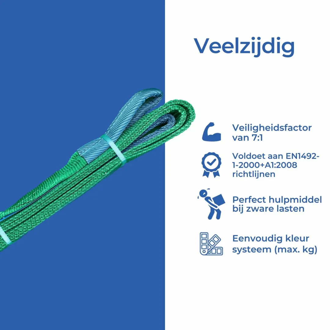 TETRA Tools Hijsband 2 Ton - 1m - Groen
