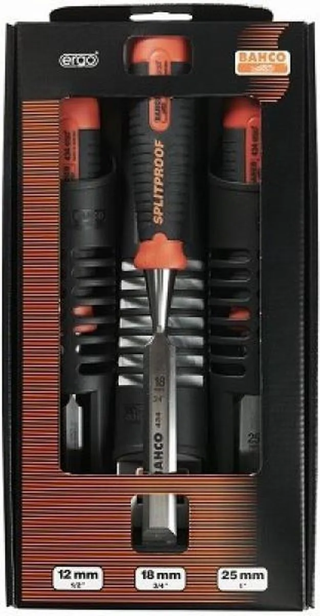 Bahco Steekbeitelset ERGO Splitproof 3-delig - 12mm
